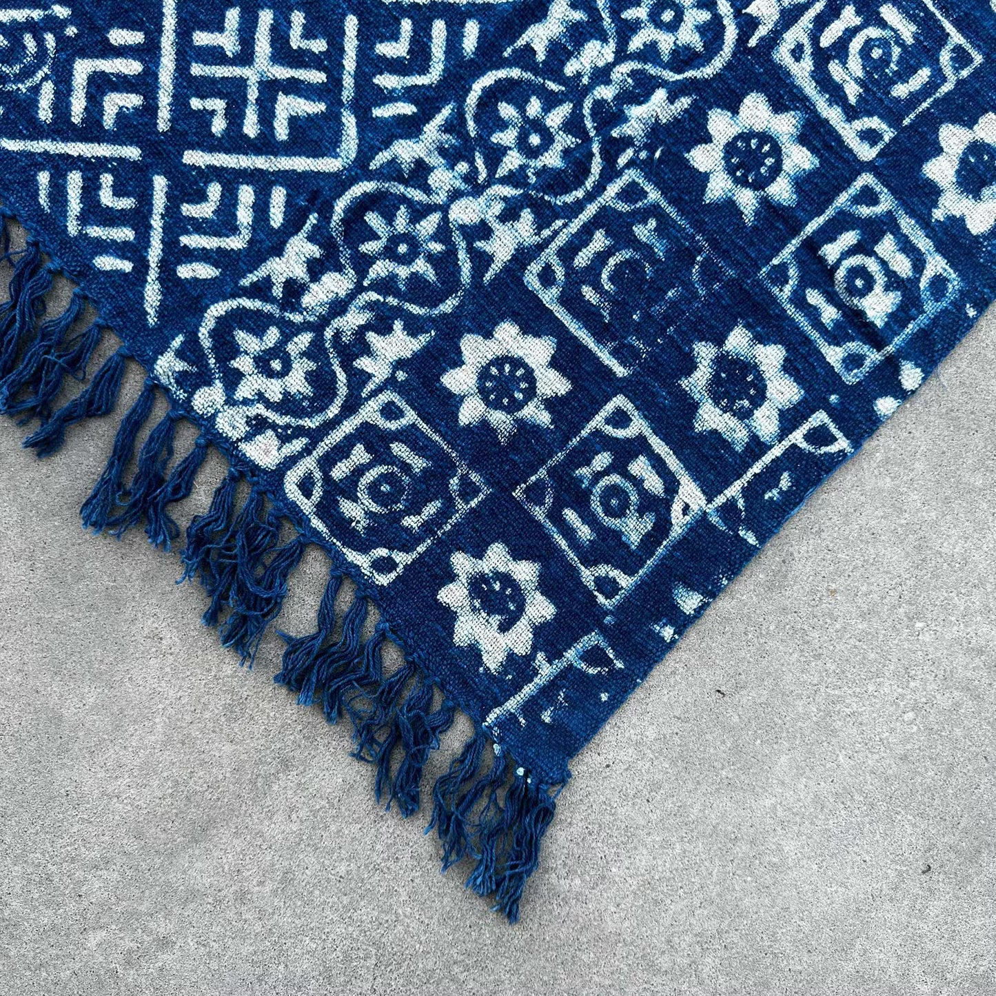 Handmade Indigo Throw: Desi Stripes - 170x120cm