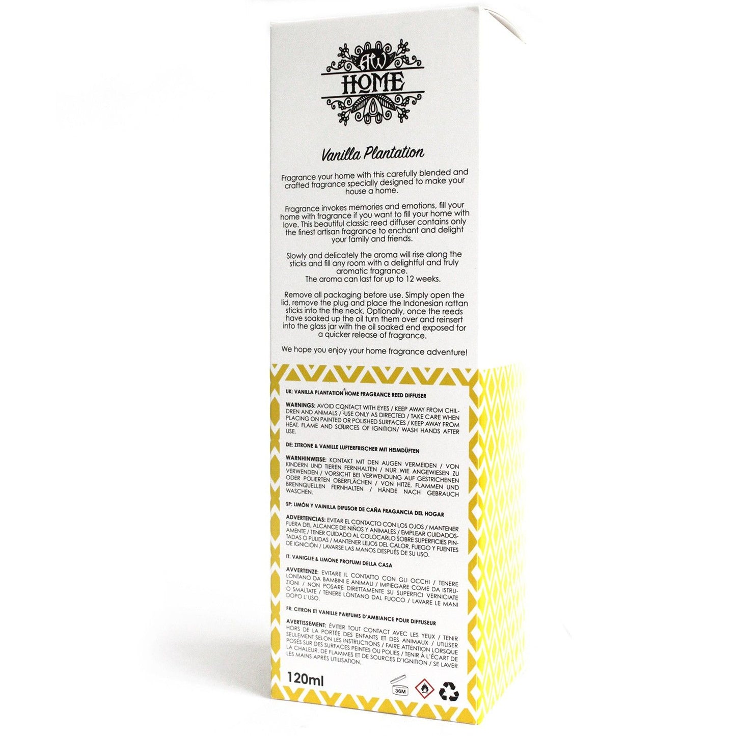Fragrance Reed Diffuser: Vanilla Plantation - 120ml