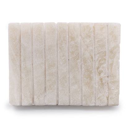 White Onxy Ridged Soap Dish