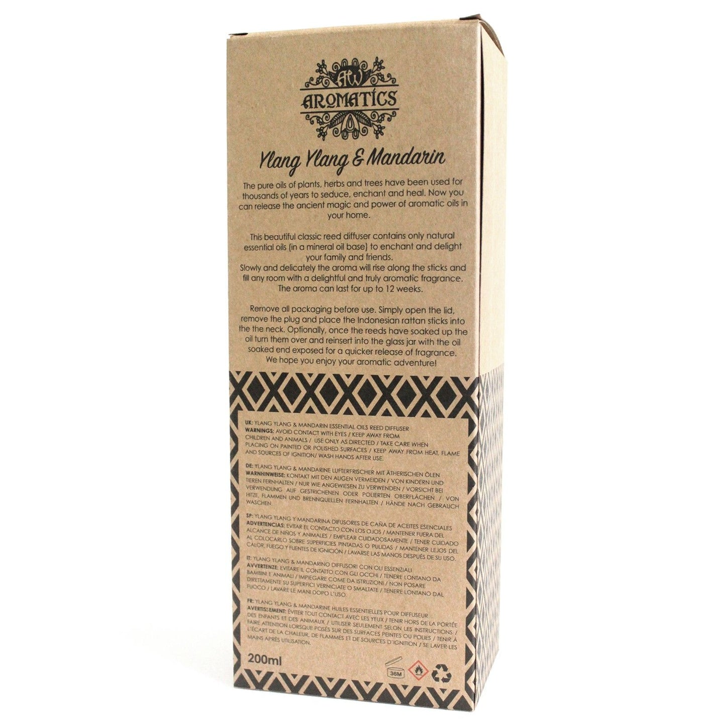 Essential Oil Reed Diffuser: Ylang Ylang & Mandarin - 200ml