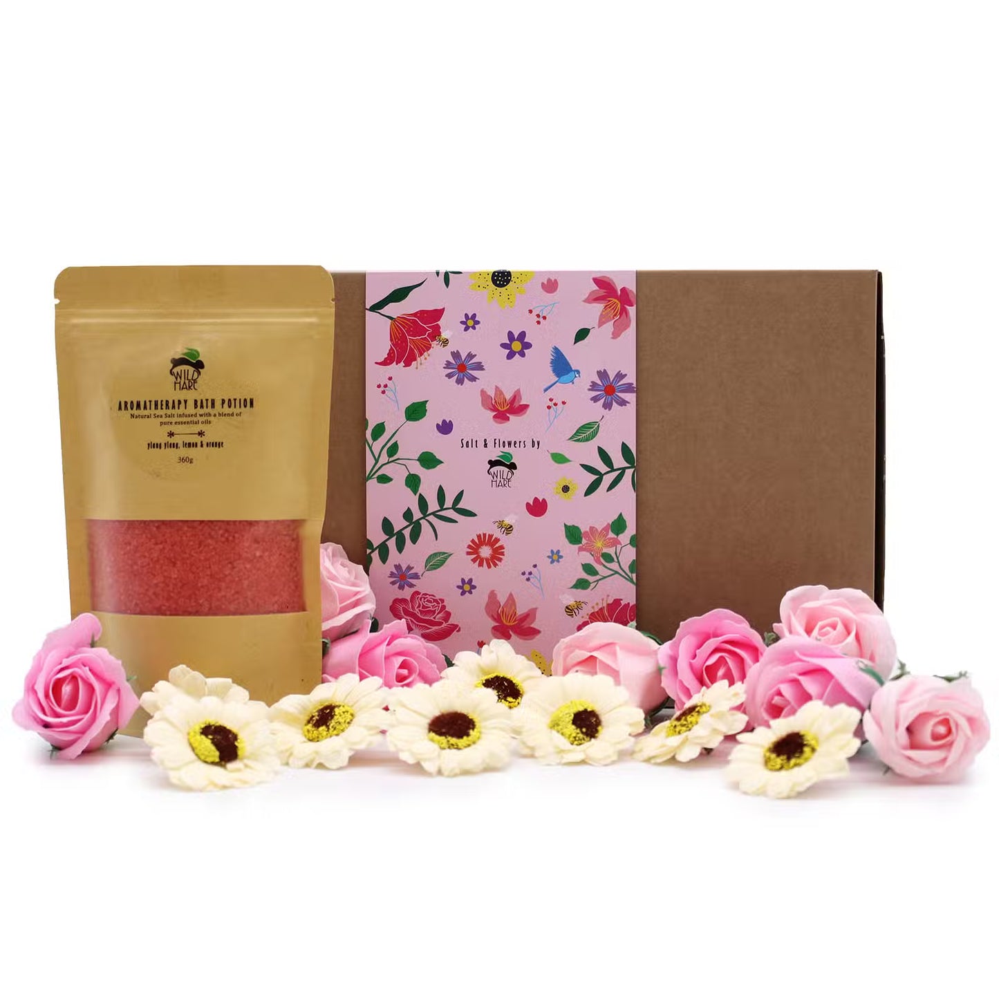 Ylang Ylang, Lemon, Orange Bath Salts & Soap Gift Set - Bath & Soak