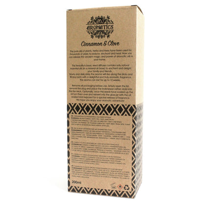 Essential Oil Reed Diffuser: Cinnamon & Clove - 200ml