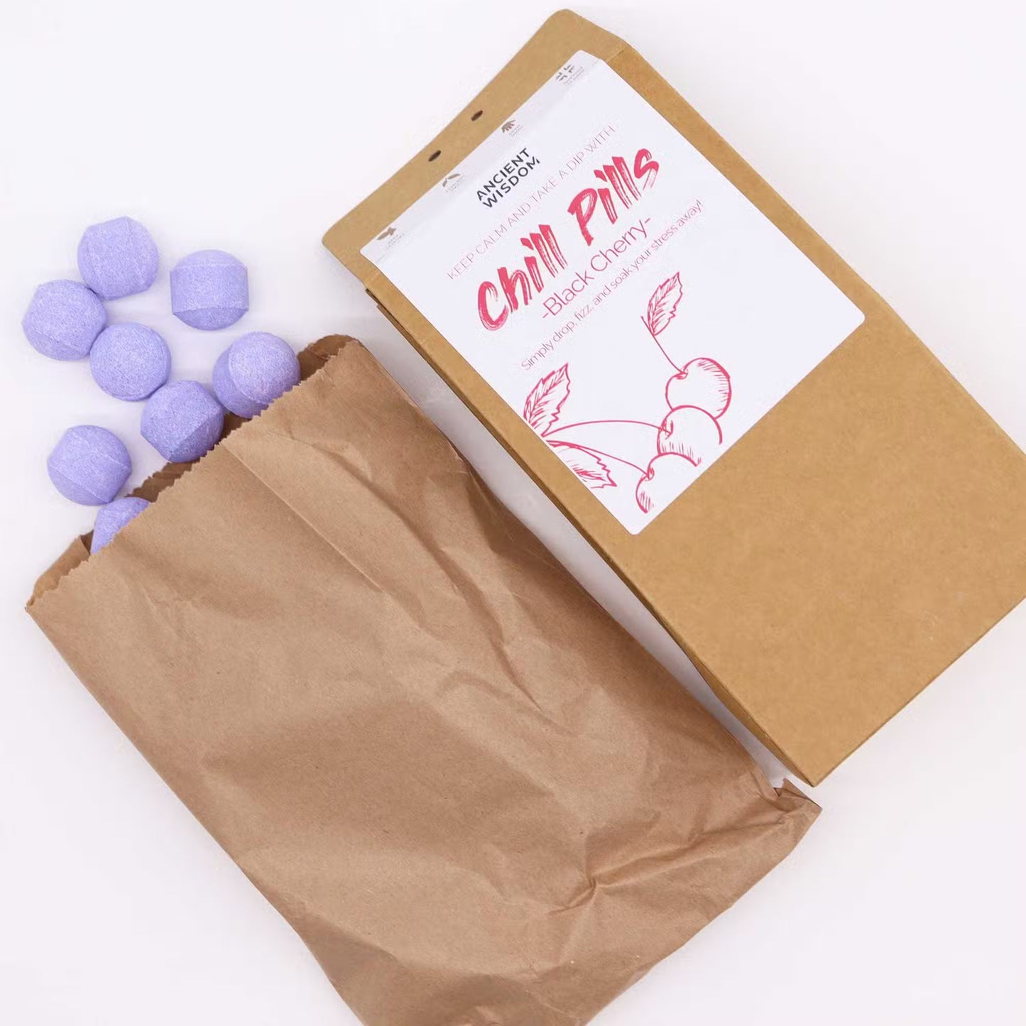 Pack of 30 Mini Bath Bombs - Black Cherry - Bath & Soak