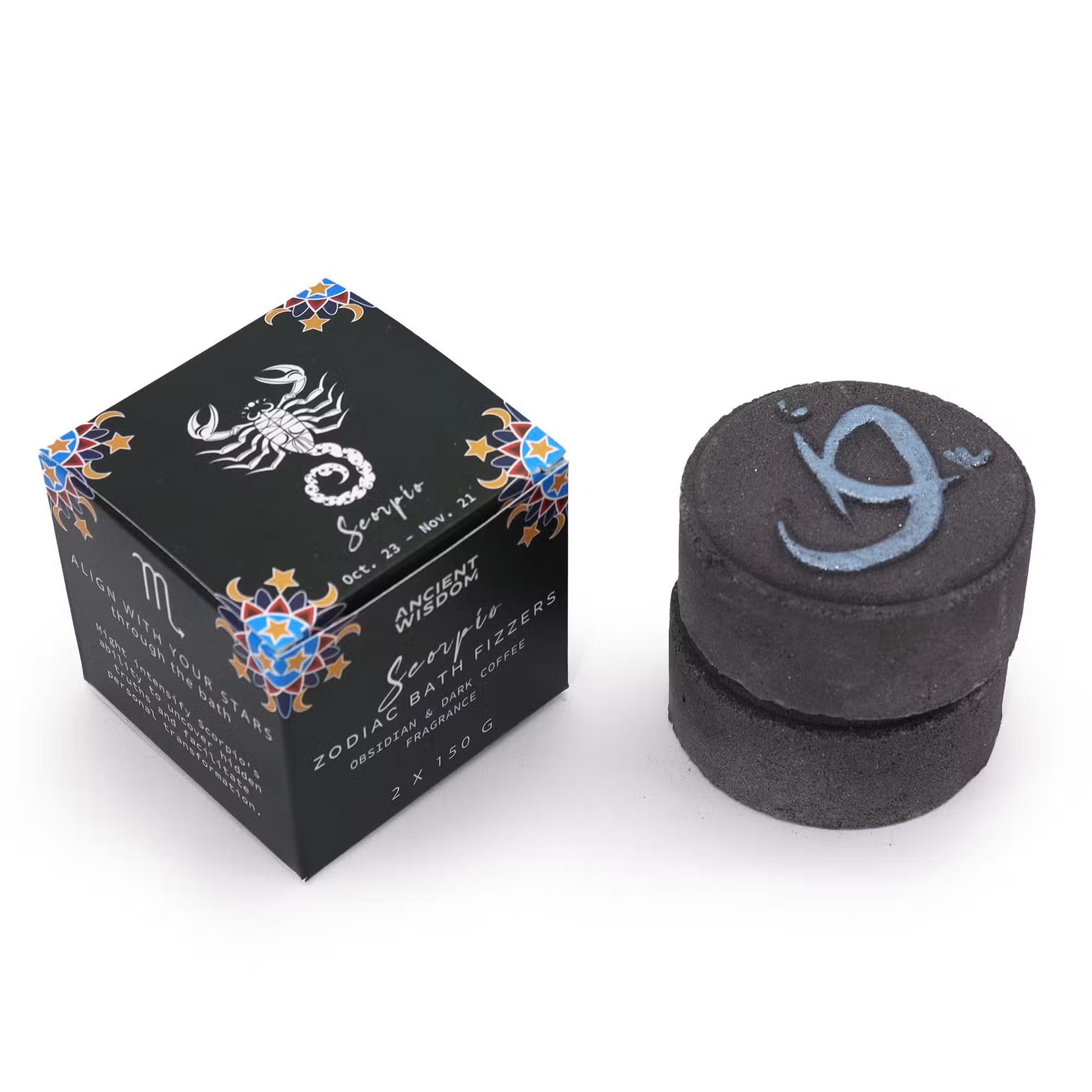 Scorpio Zodiac Bath Fizzers With Horoscope - Set of 2 x 150g