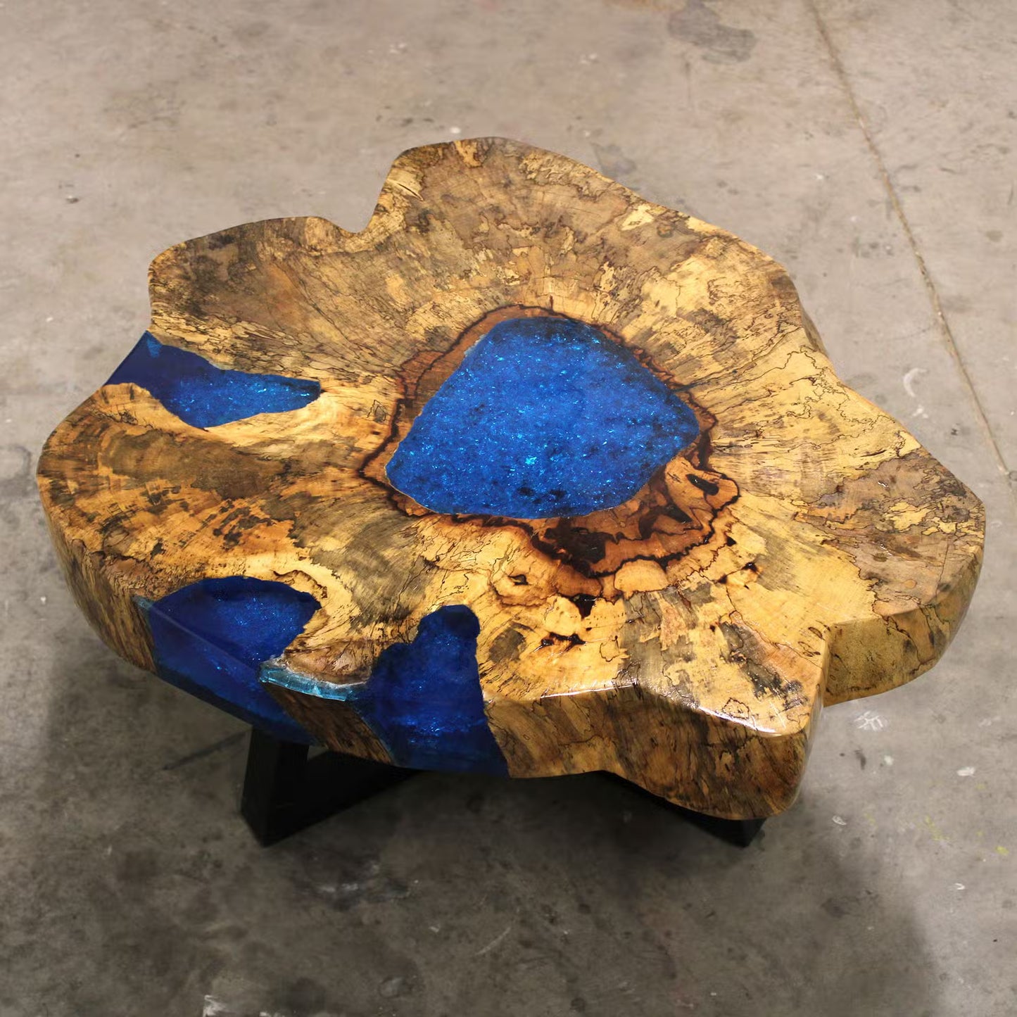 Handmade Tamarind & Sky Blue Resin Coffee Table