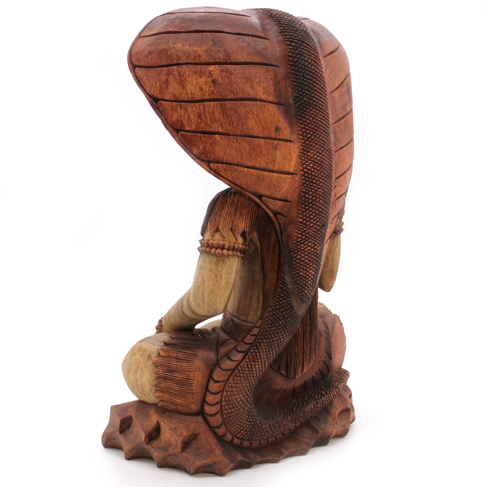 Shiva with Cobra Statue: Hand-Carved Suar Wood - 50cm