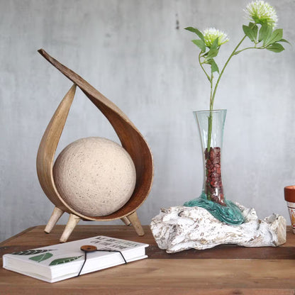 Hand-Blown Recycled Glass Vase on Gamal Wood Root