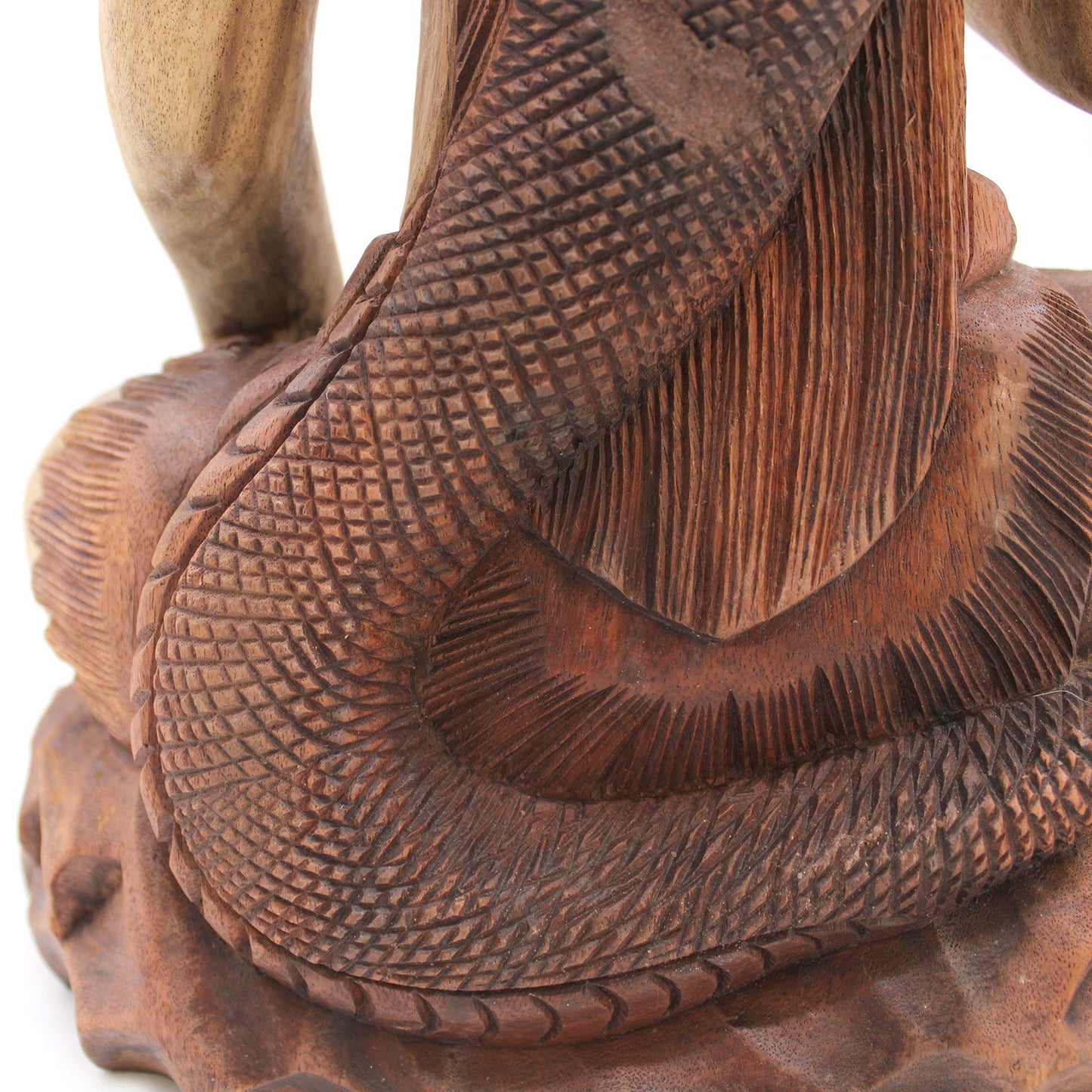 Shiva with Cobra Statue: Hand-Carved Suar Wood - 50cm