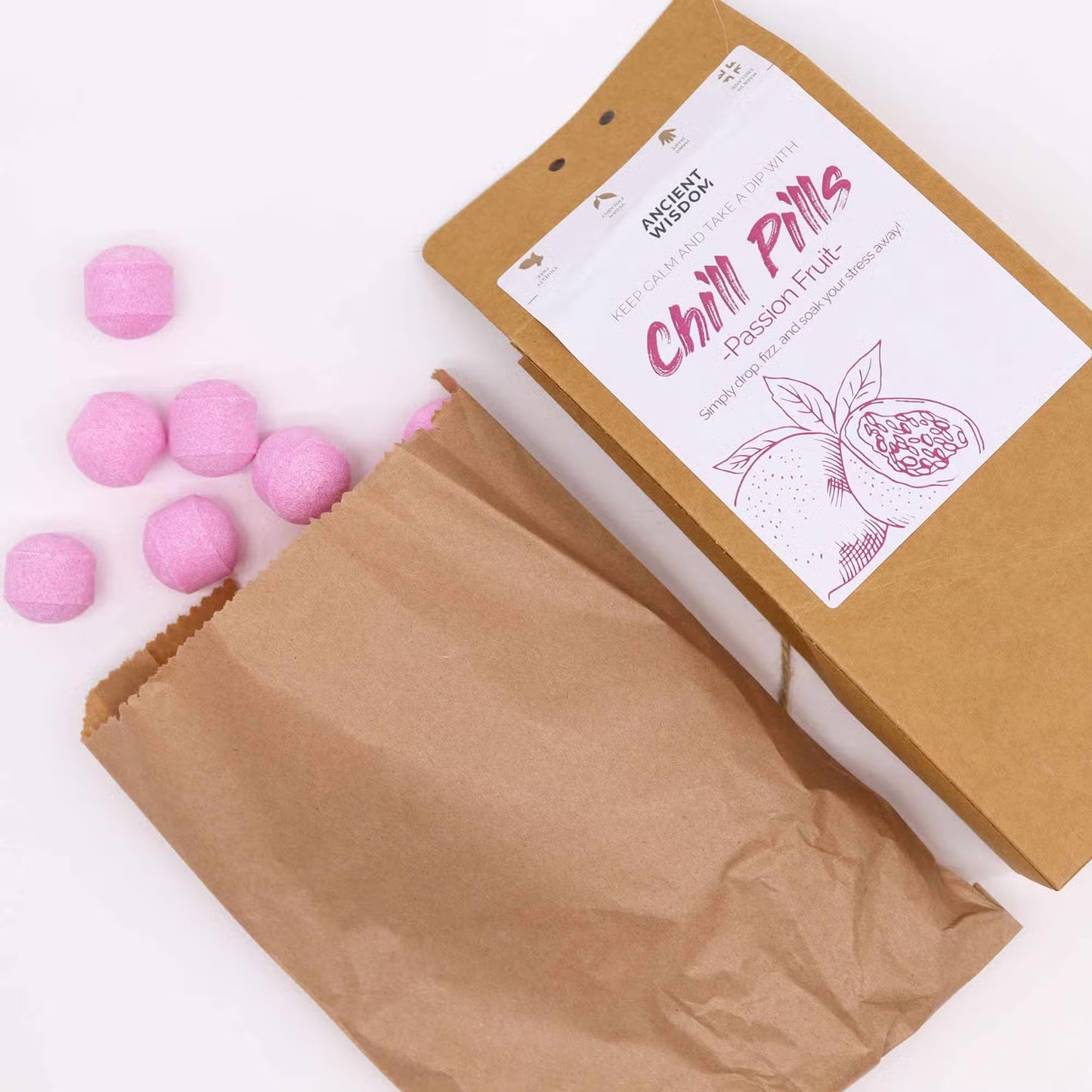 Pack of 30 Mini Bath Bombs - Passion Fruit - Bath & Soak