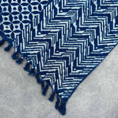 Handmade Indigo Throw: Namoona Waves - 170x120cm