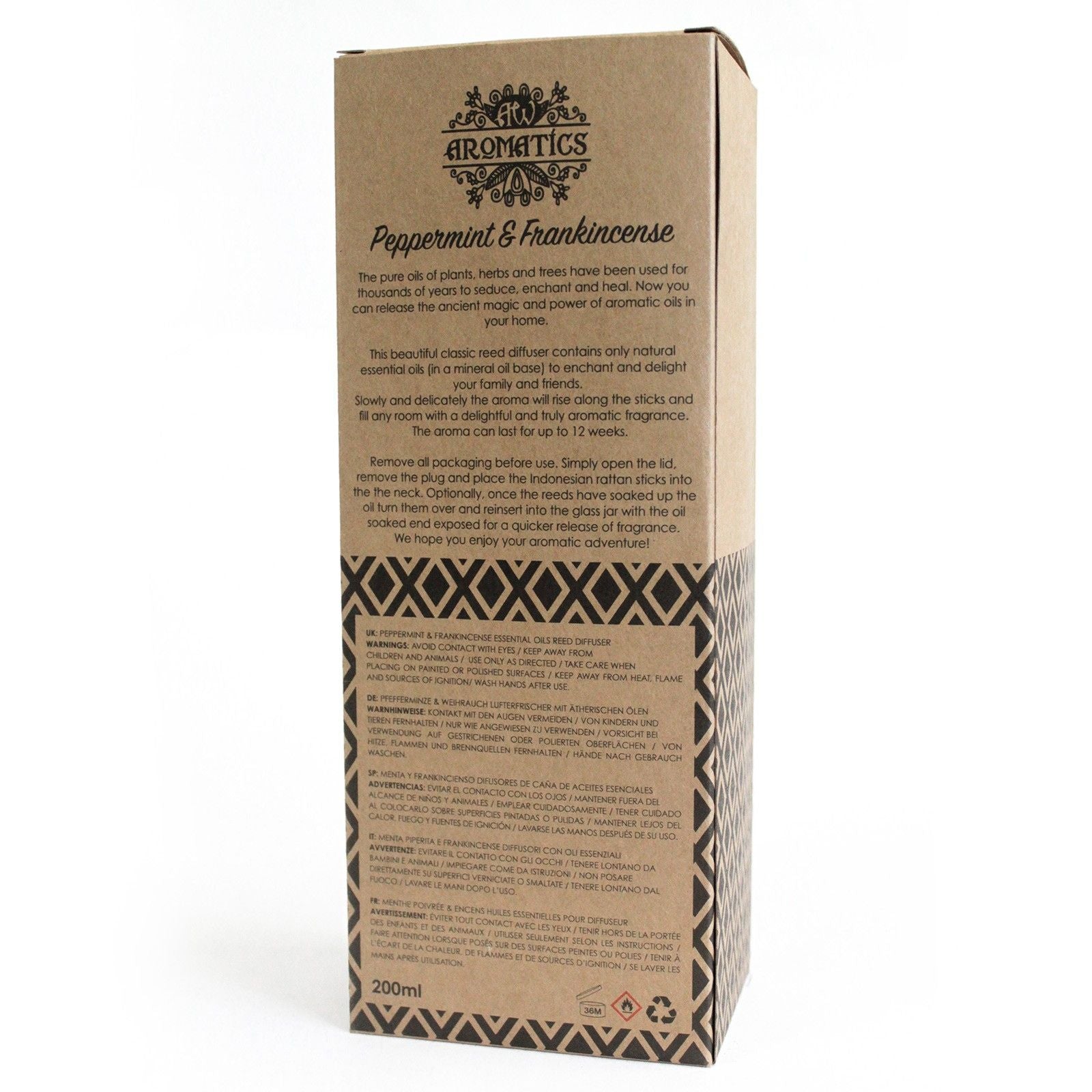 Peppermint & Frankincense Diffuser: Revitalising Aroma - 200ml