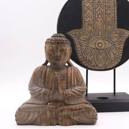 Buddha & Hamsa Feng Shui Set: Serene Grey - 25cm