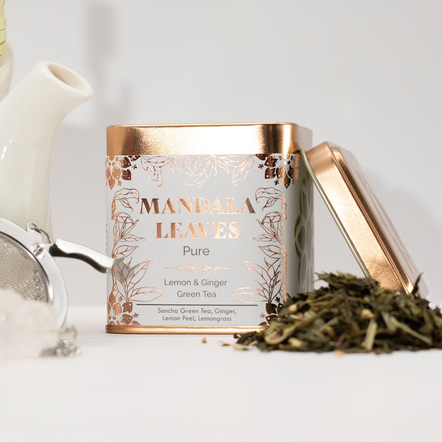 Mandala Leaves: Classic Green Tea with Lemon & Ginger - 50g
