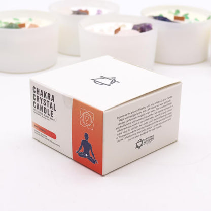Root Chakra Crystal Candle - Red Jasper & Black Agate Crystals - Bath & Soak