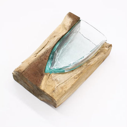 Molten Glass V-shaped Vase: Recycled Glass Art