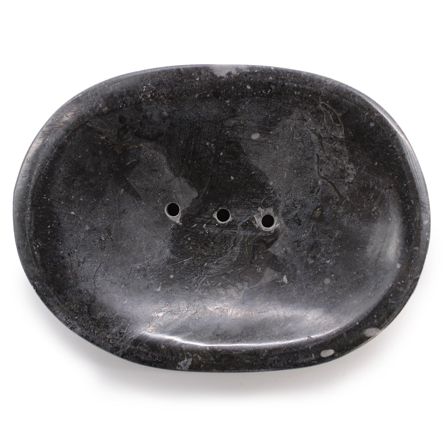 Oval Black Marble Soap Dish