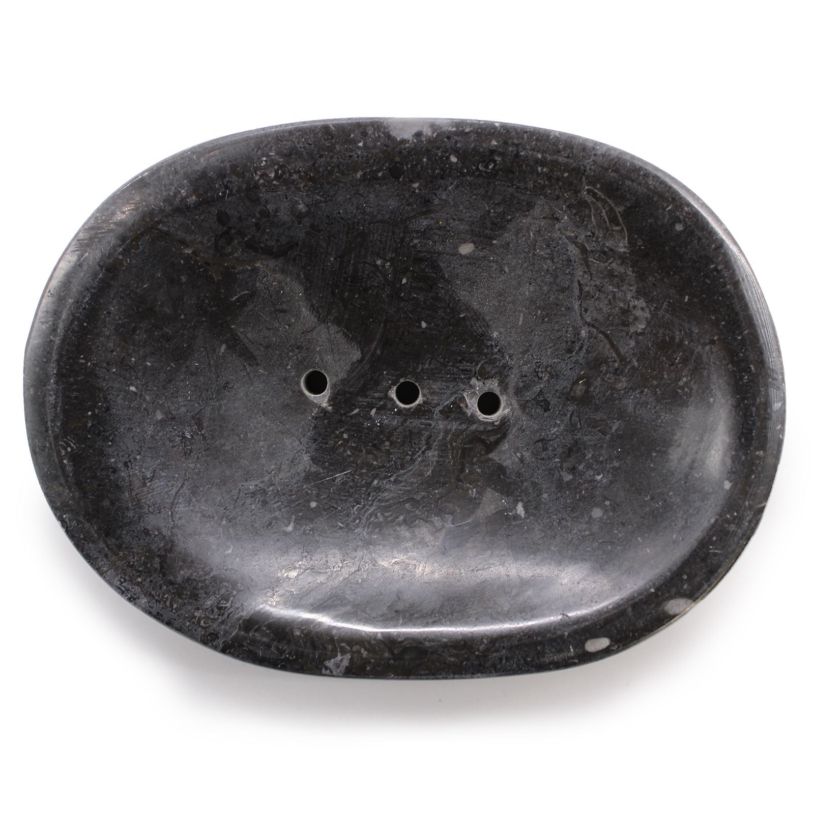 Oval Black Marble Soap Dish