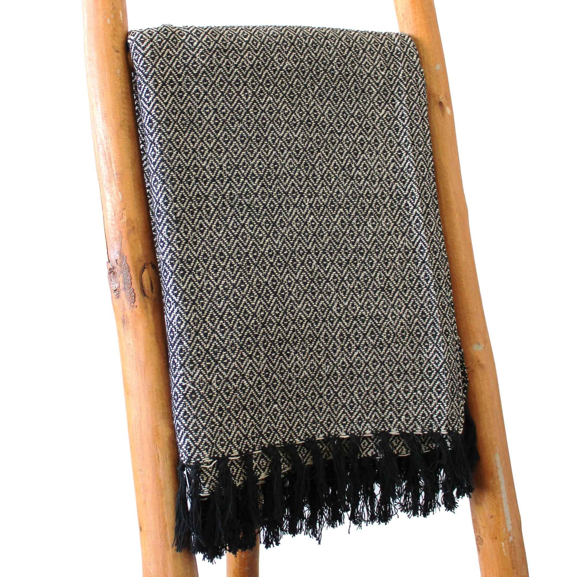 Boho Comfort Throw: Charcoal - 125x150cm
