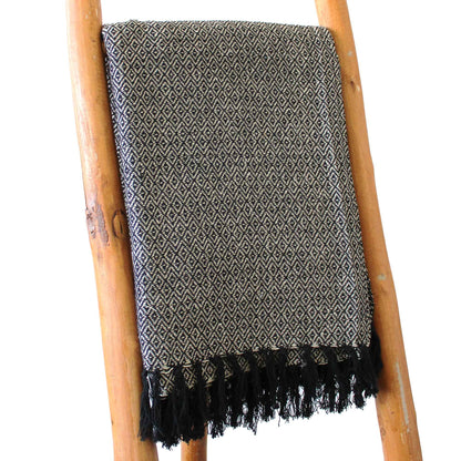 Boho Comfort Throw: Charcoal - 125x150cm