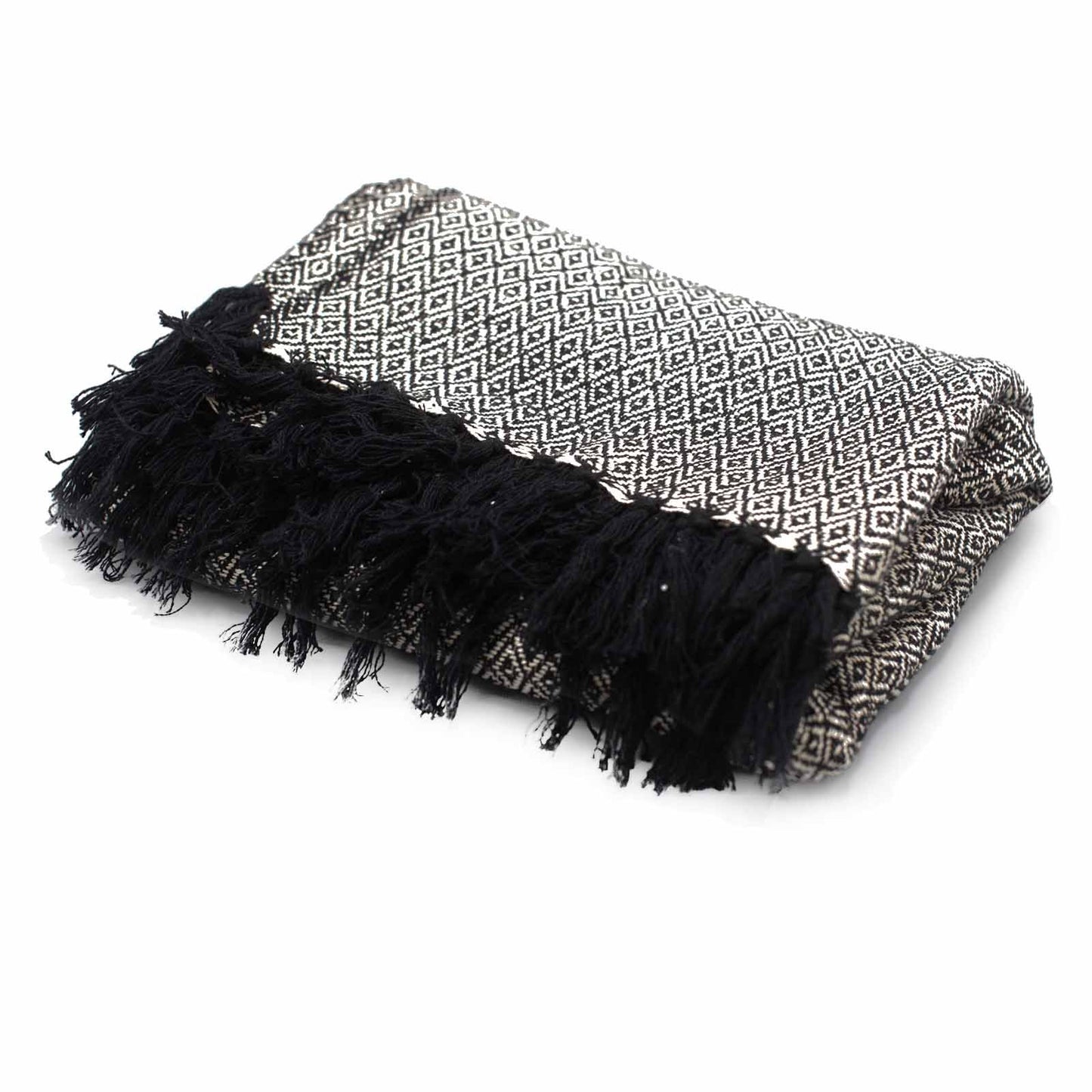 Boho Comfort Throw: Charcoal - 125x150cm