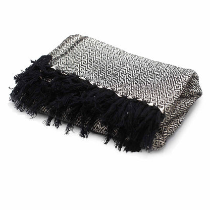 Boho Comfort Throw: Charcoal - 125x150cm