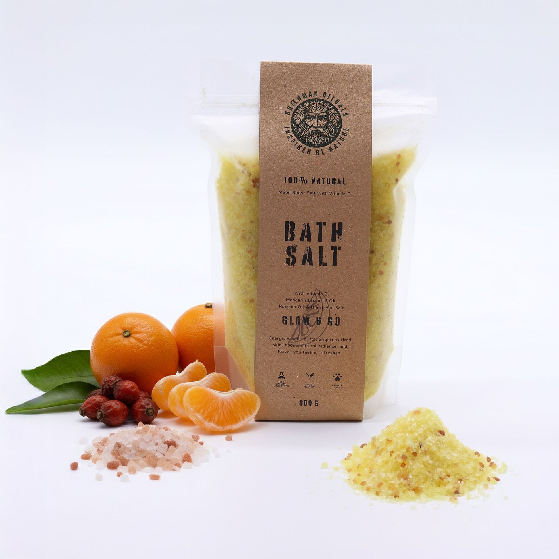 Vitamin C & Mandarin Epsom Bath Salts: Glow & Go – 800g