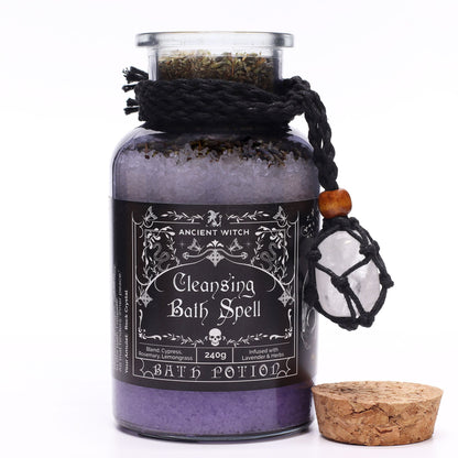Cleansing Bath Spell Potion: Cypress, Rosemary & Lemongrass - 240g