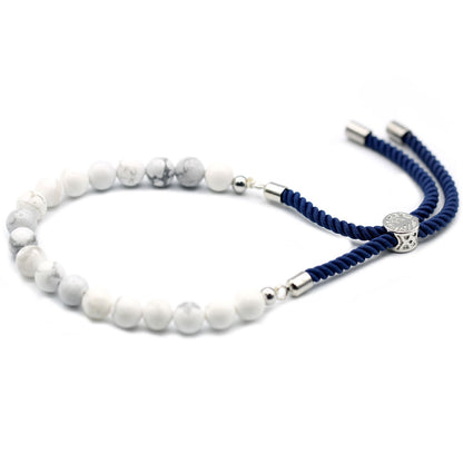 White Howlite Bracelet: Calmness & Serenity - 925 Silver Plated