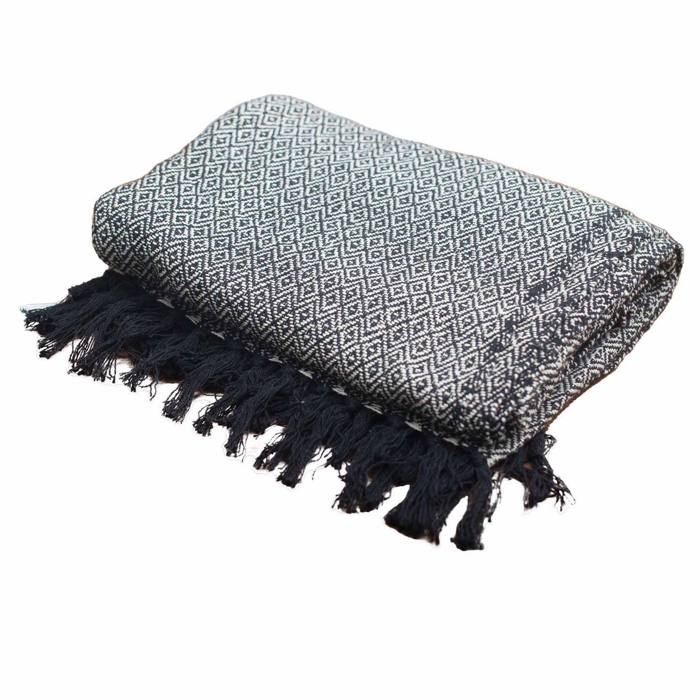 Boho Comfort Throw: Charcoal - 125x150cm