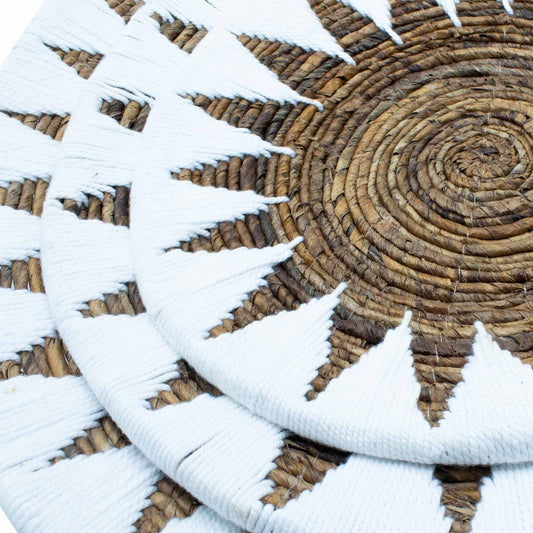 Handwoven Seagrass Wall Art Set: Cream Boho Home Decor