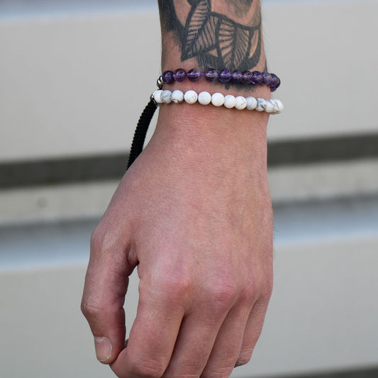 White Howlite Bracelet: Calmness & Serenity - 925 Silver Plated