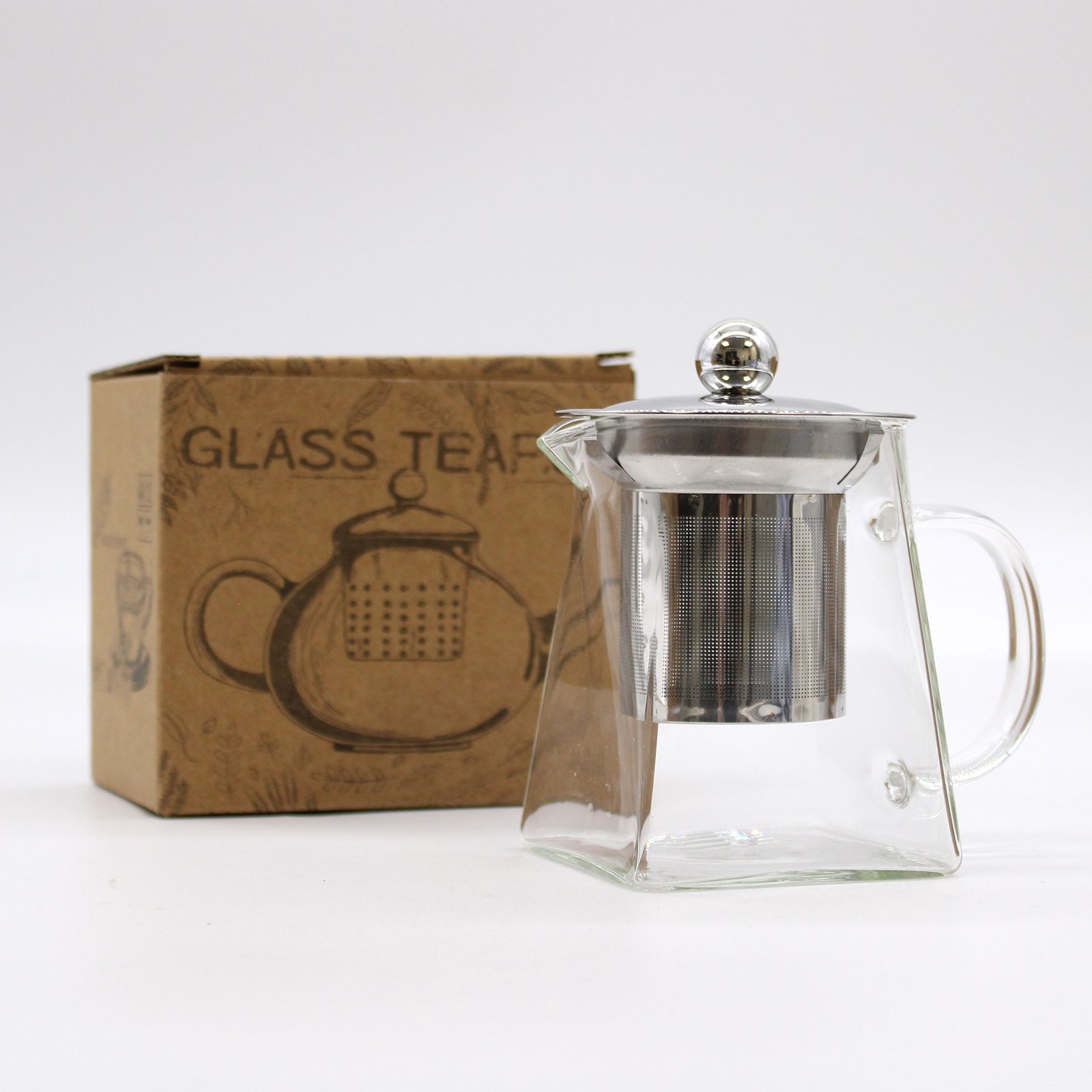 Glass Infuser Teapot: Tower Shape - 350ml