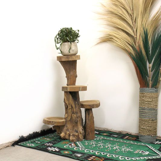 Teak Shelf Display: Rustic Charm - 75cm