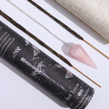 12 Spell Incense: Love - Rose Quartz Pendulum