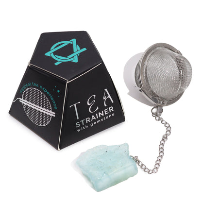 Raw Crystal Gemstone Tea Strainer: Aquamarine