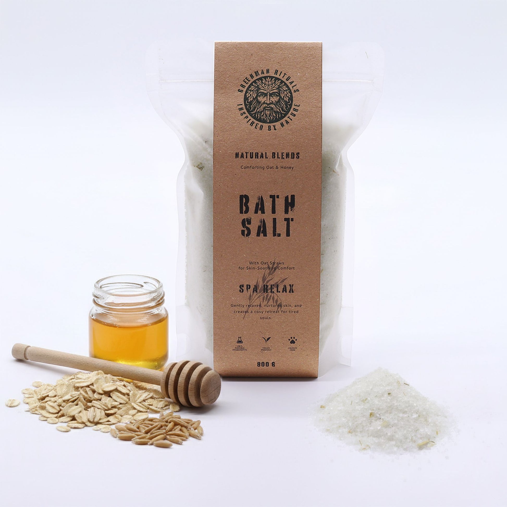 Oat & Honey Epsom Bath Salts: Spa Relax Blend – 800g