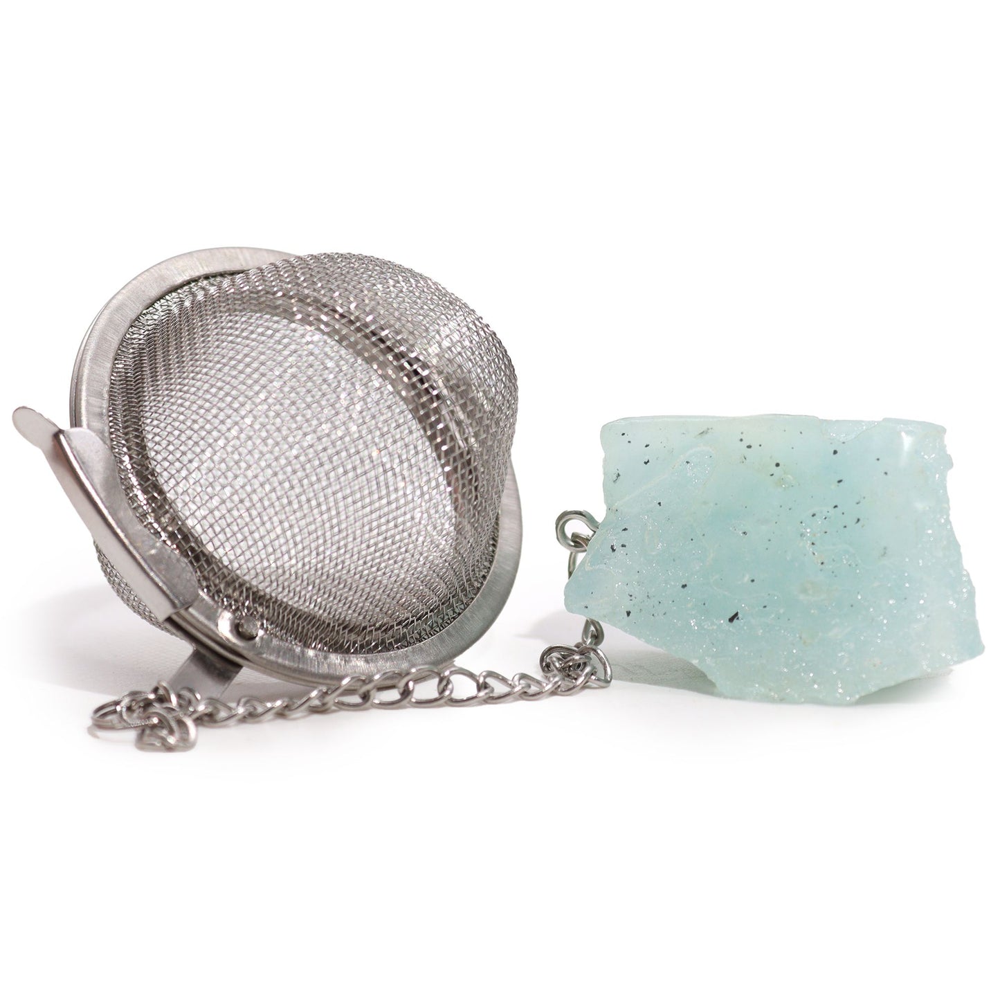 Raw Crystal Gemstone Tea Strainer: Aquamarine