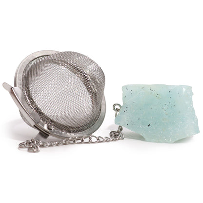 Raw Crystal Gemstone Tea Strainer: Aquamarine