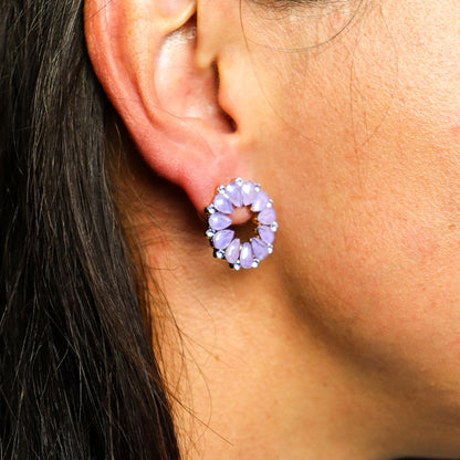 Loop Earrings: Lavender - Vintage Glass