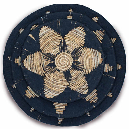 Handwoven Seagrass Wall Art Set: Black Bohemian Home Decor