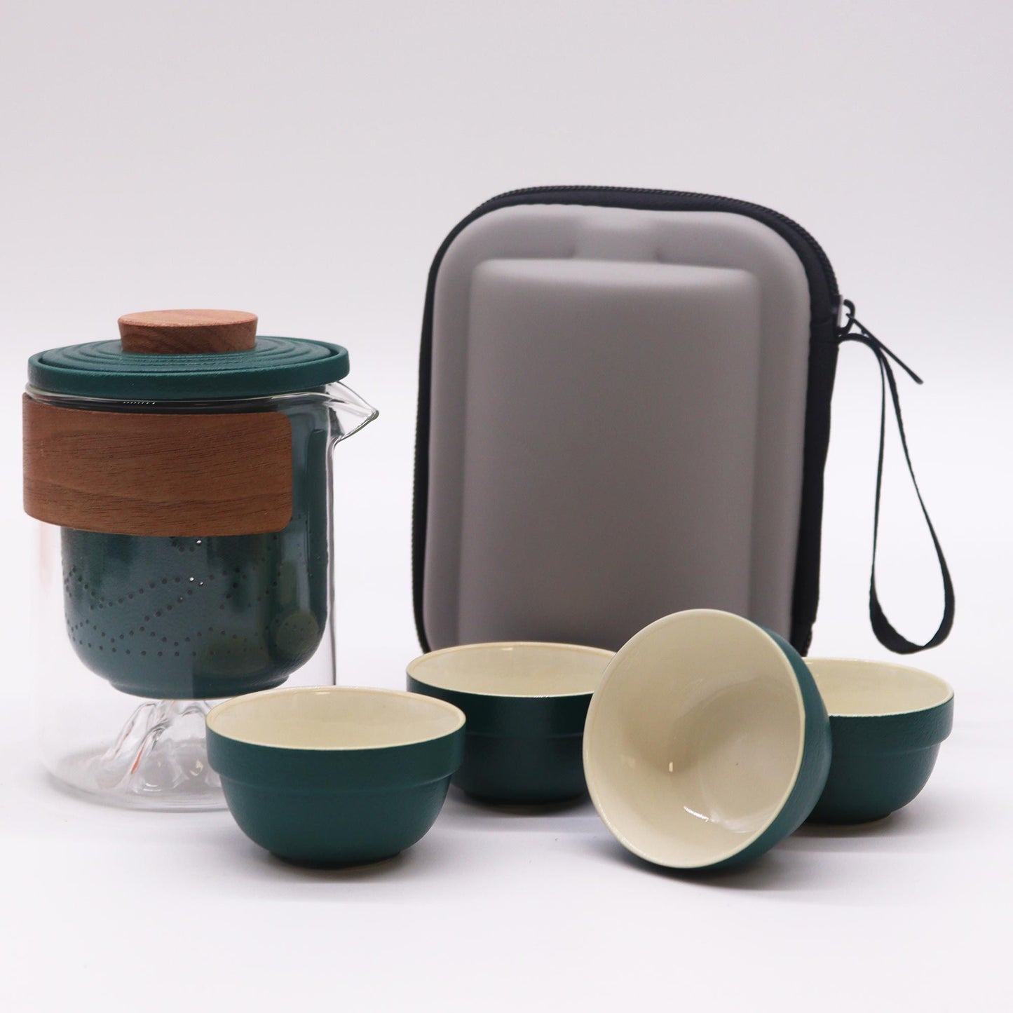 Mountain Teapot Set: Travel-Ready Brewing - 4 Cups