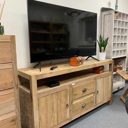 Handmade TV Stand: Recycled Teak Wood Unit