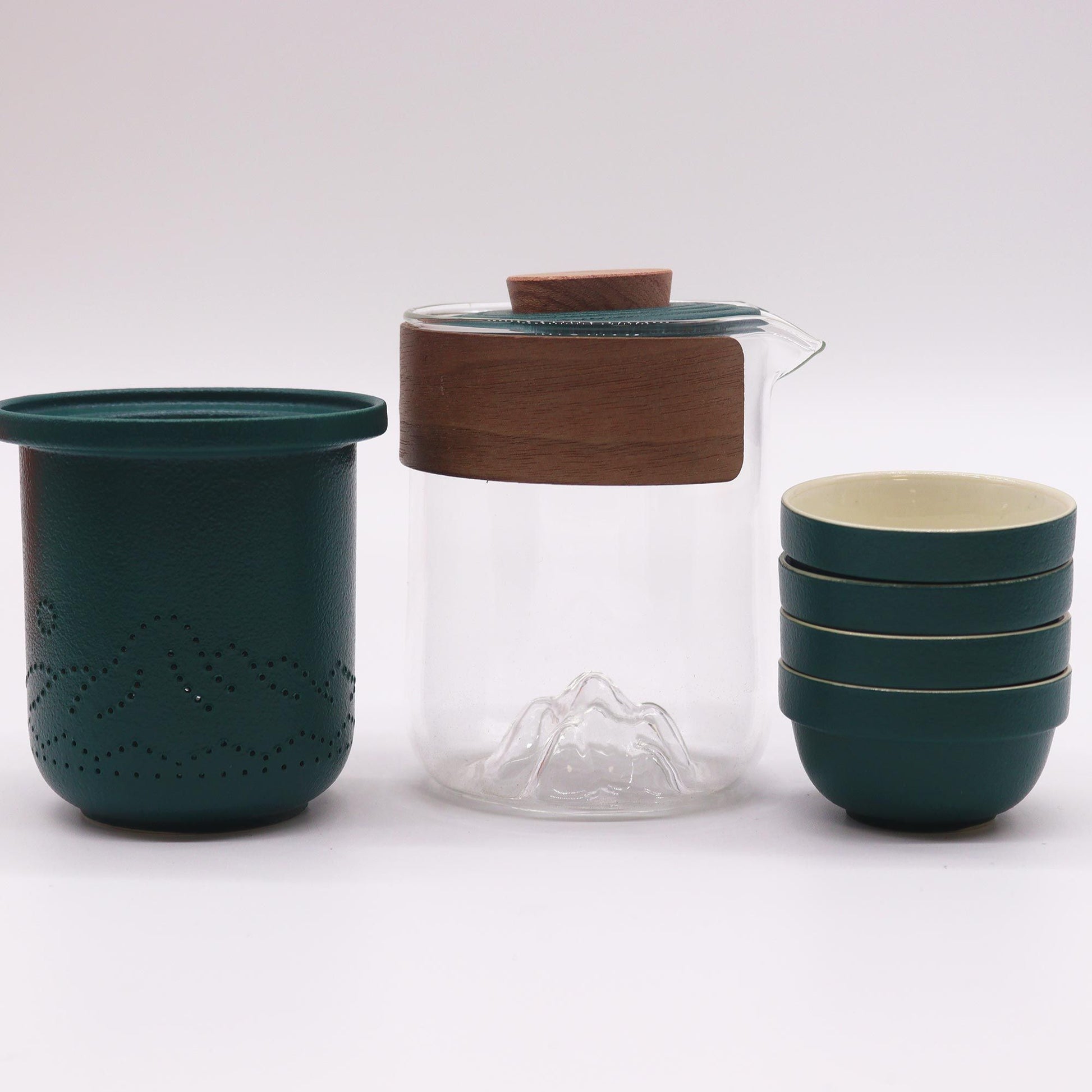 Mountain Teapot Set: Travel-Ready Brewing - 4 Cups