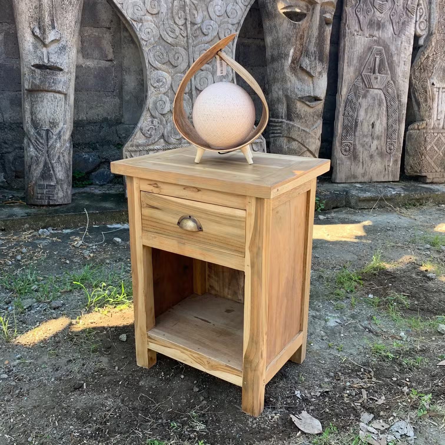 Reclaimed & Handmade Teak Bedside Table