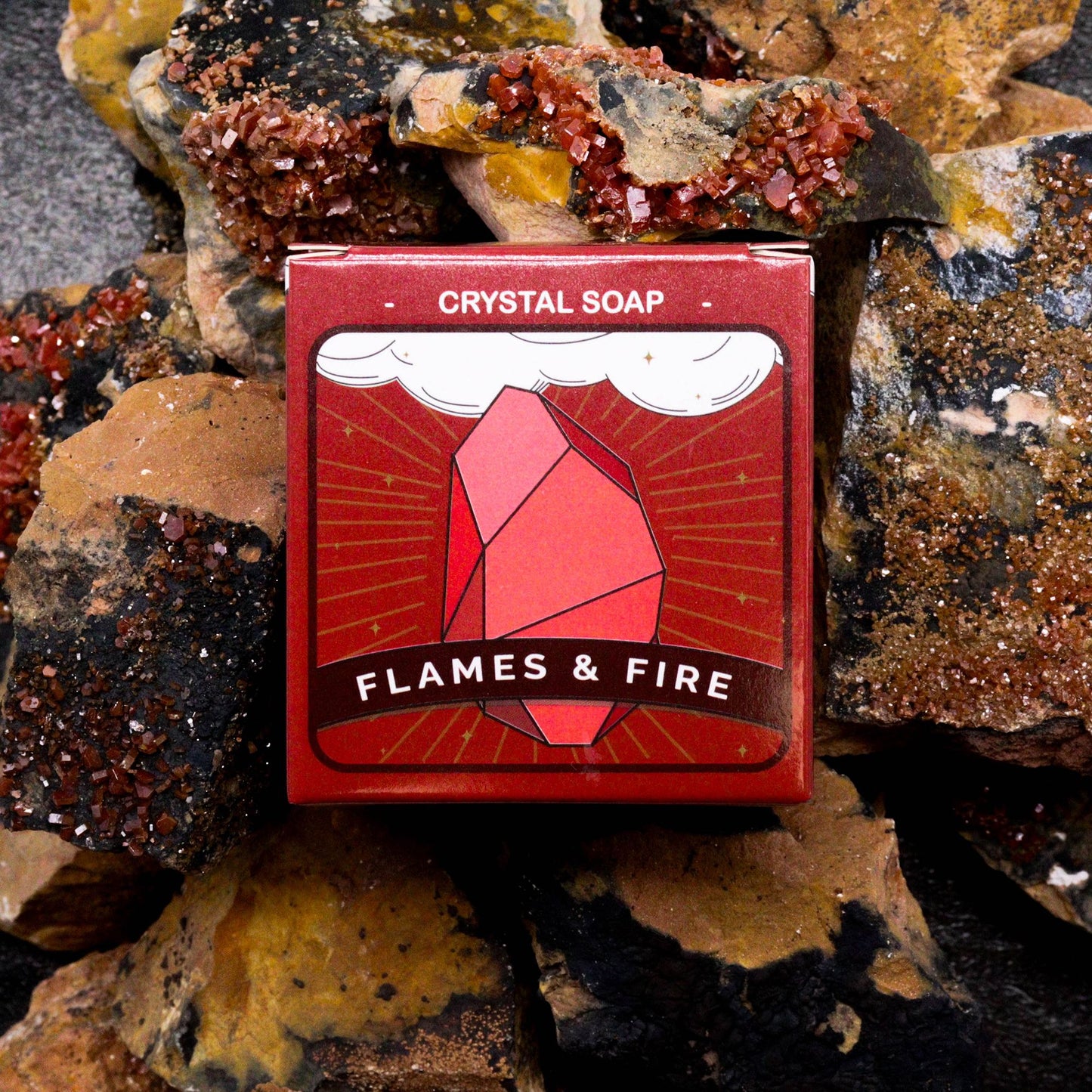Crystal Elemental Soap: Flames & Fire - Approx 113g
