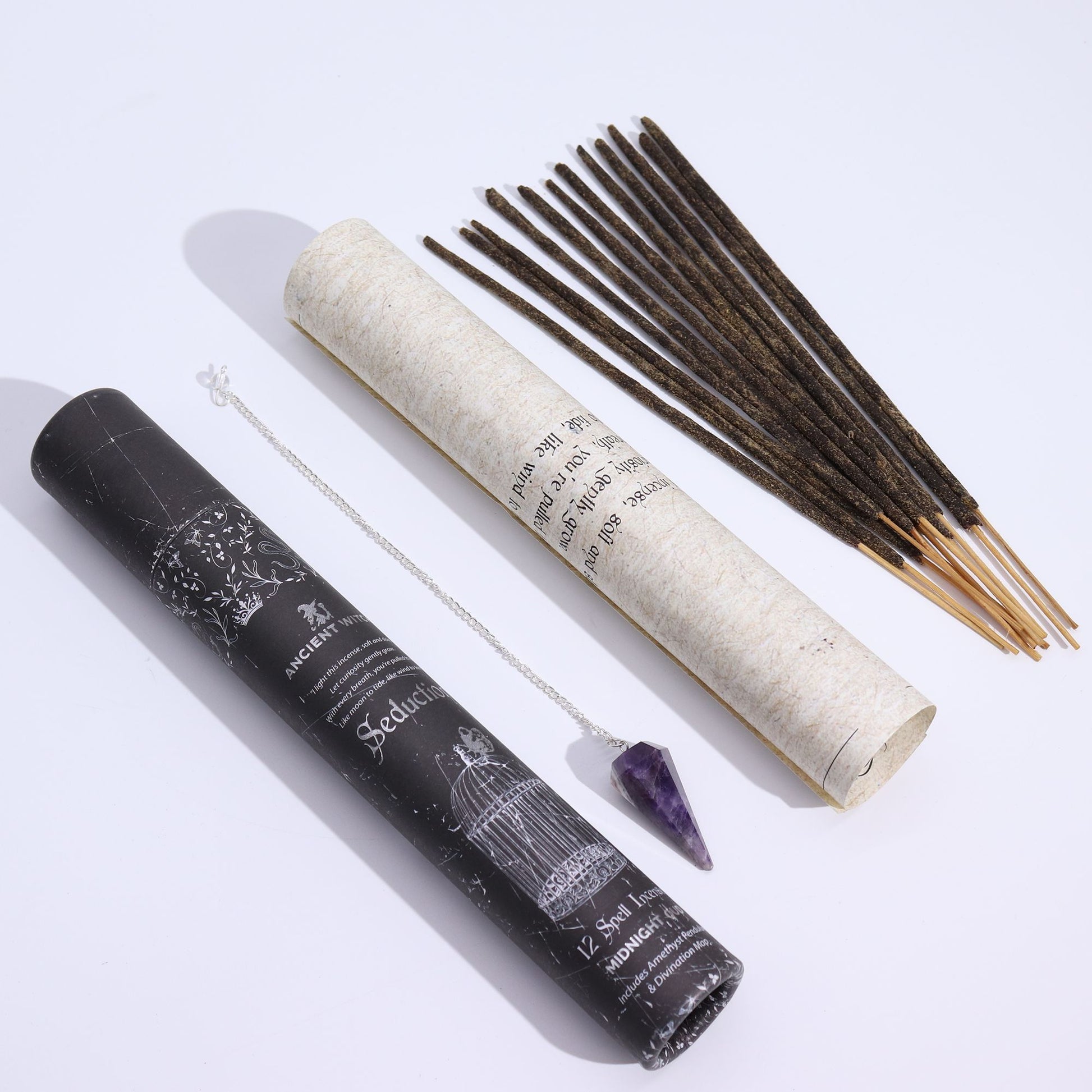 12 Spell Incense: Seduction - Amethyst Pendulum
