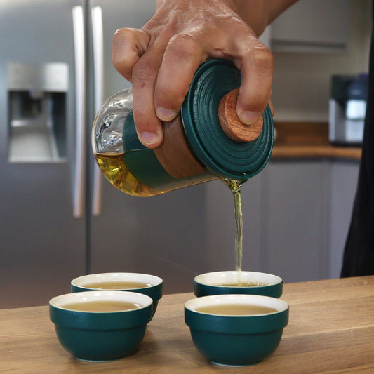Mountain Teapot Set: Travel-Ready Brewing - 4 Cups