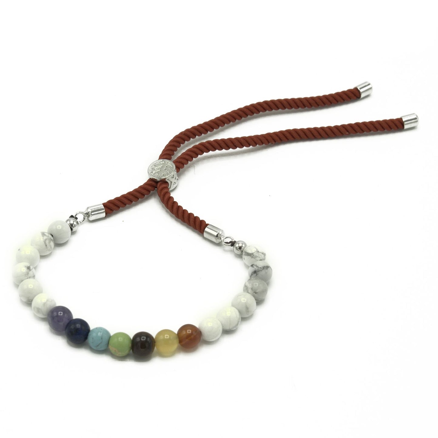 White Howlite Chakra Bracelet: Chakra Balancing - 925 Silver Plated