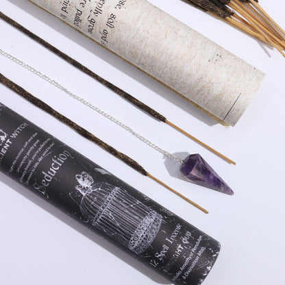 12 Spell Incense: Seduction - Amethyst Pendulum