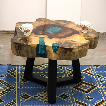 Handmade Tamarind & Aqua Resin Coffee Table